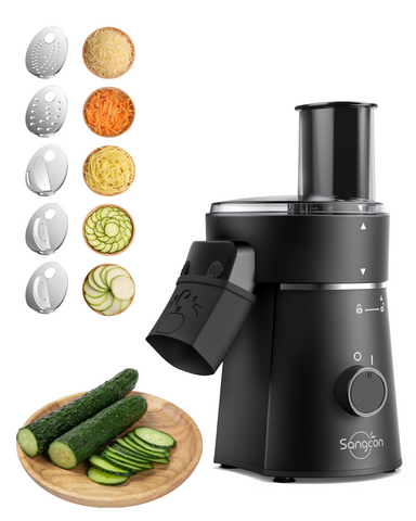 5-in-1 Electric Grater for Block Cheese,  Automatic Salad Shooter & Vegetable Slicer