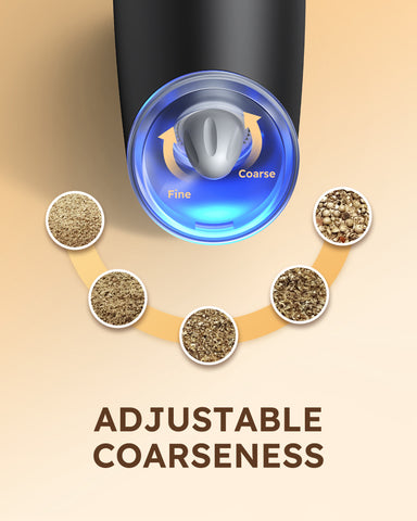 Sangcon Gravity Electric Salt and Pepper Grinder Set Shakers UPGRADED 9OZ XL CAPACITY Battery Powered Refillable Automatic One Hand Operation Adjustable Coarseness Mill Grinder Set for Kitchen