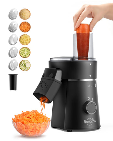 Electric Cheese Grater for Block Cheese, 5-in-1 Slicer