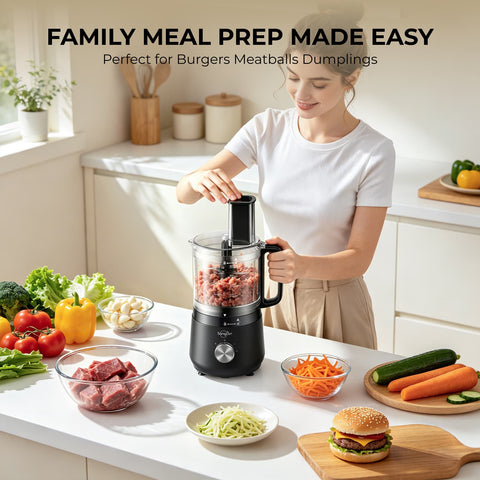 400W 4-Cup Mini Food Processor, Chop, Whip, Slice & Shred