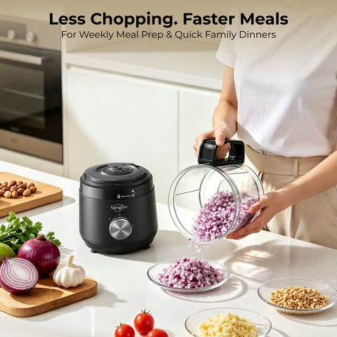 400W 4-Cup Mini Food Processor, Chop, Whip, Slice & Shred