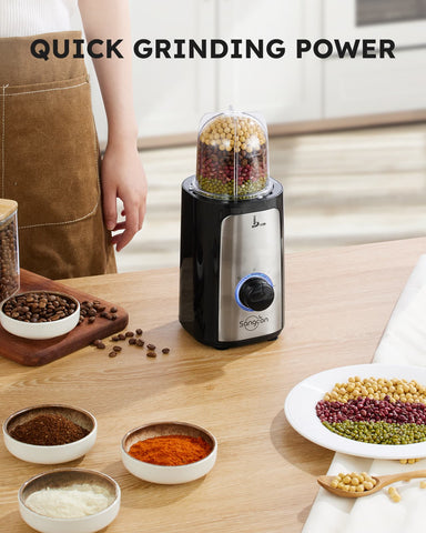 Sangcon 5-in-1 Blender & Food Processor Combo, 350W Smoothie Blender and Food Chopper for Smoothies, Meat & Vegetables