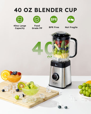 Sangcon Blenders and Food Processor Combo for Kitchen, 5 in 1 Blender for Shakes and Smoothies, Meat Chopped, Grinding & more