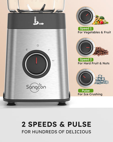 Sangcon Blenders and Food Processor Combo for Kitchen, 5 in 1 Blender for Shakes and Smoothies, Meat Chopped, Grinding & more