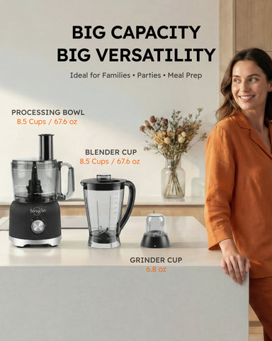 Sangcon 600W Smoothie Blender and Food Processor Combo for Kitchen